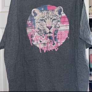 Gray Kids Shirt with Leopard Graphic